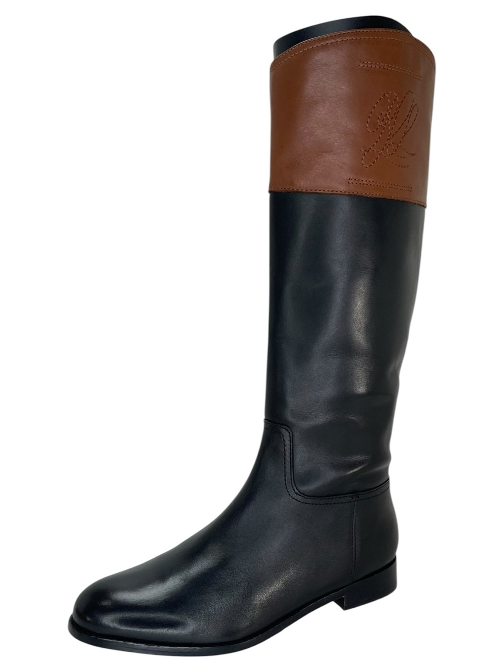 Lauren Ralph Lauren Justine Black Leather Knee High Womens Boots Size 9M - Picture 2 of 12